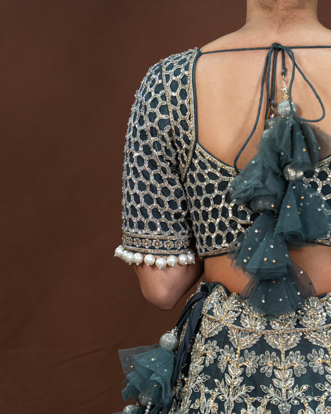 Alia | Charcoal Bridal Lengha