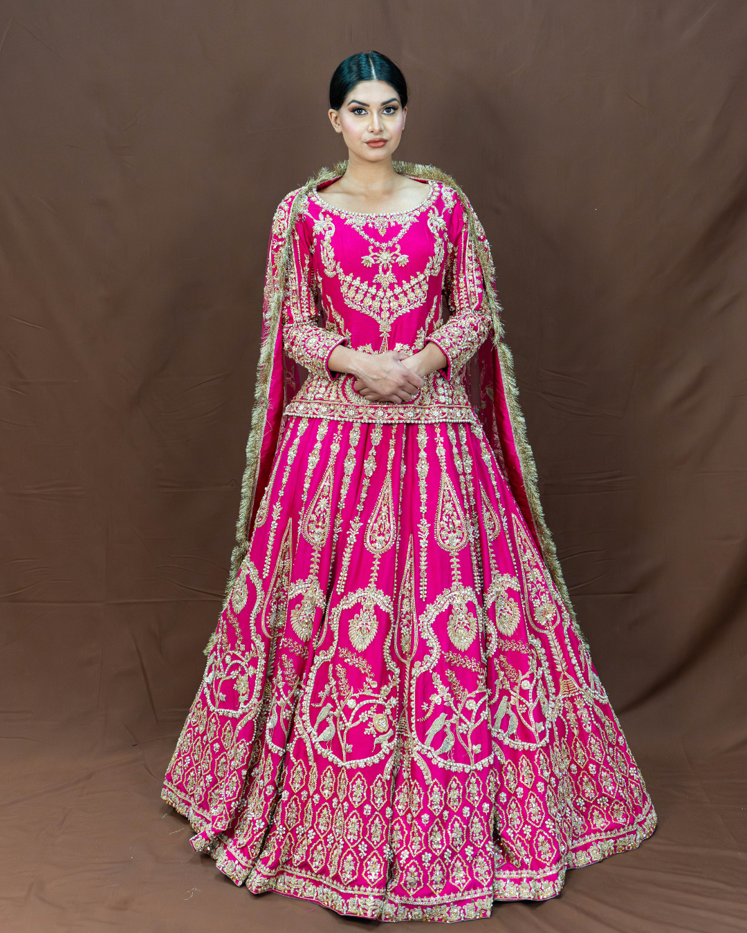 Jhoom | Fuschia Pakistani Lengha