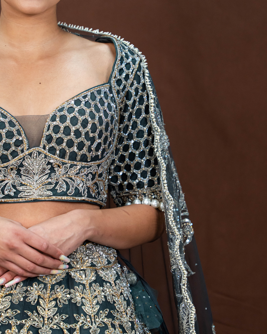 Alia | Charcoal Bridal Lengha