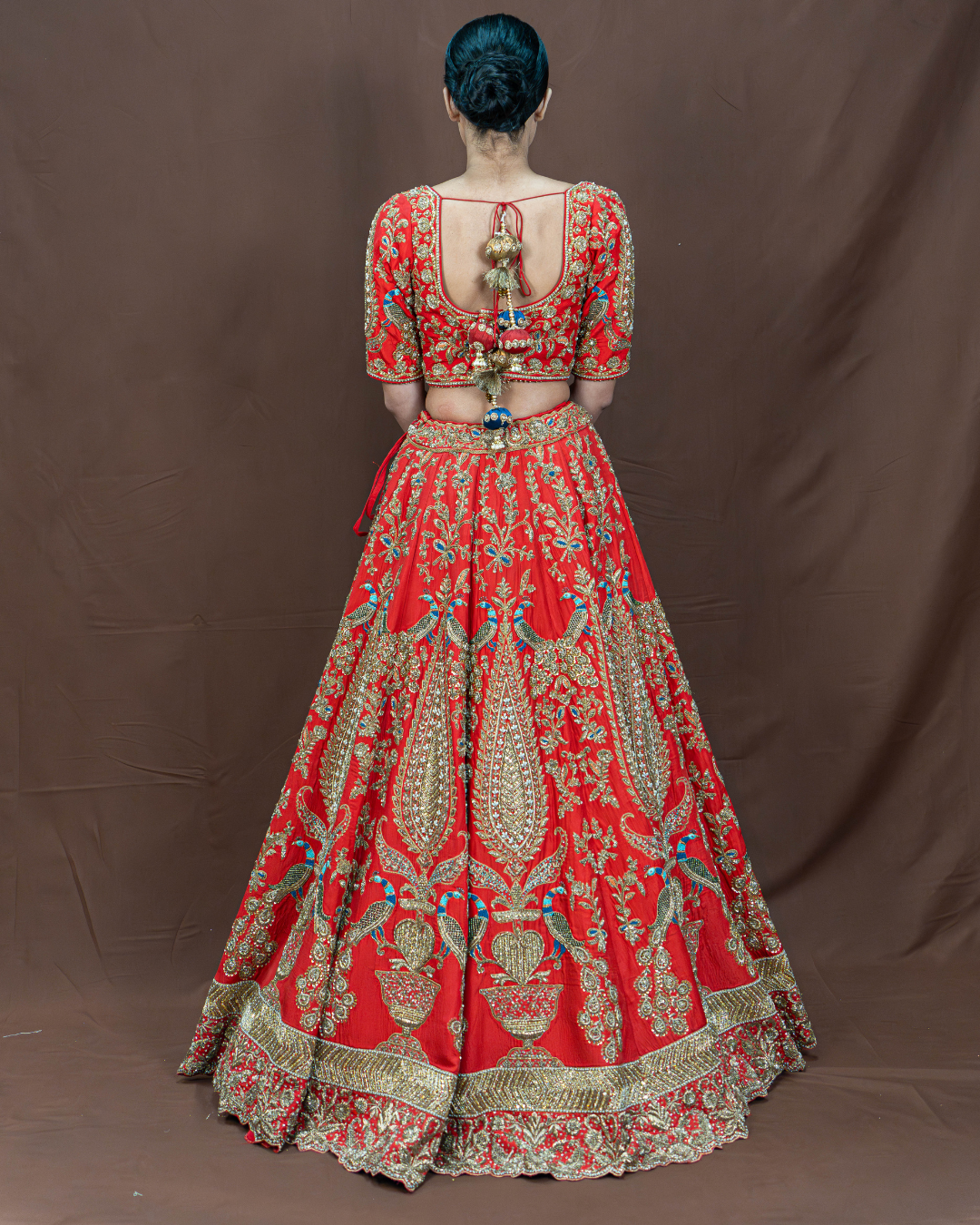 Jayna | Red Peacock Bridal Lengha