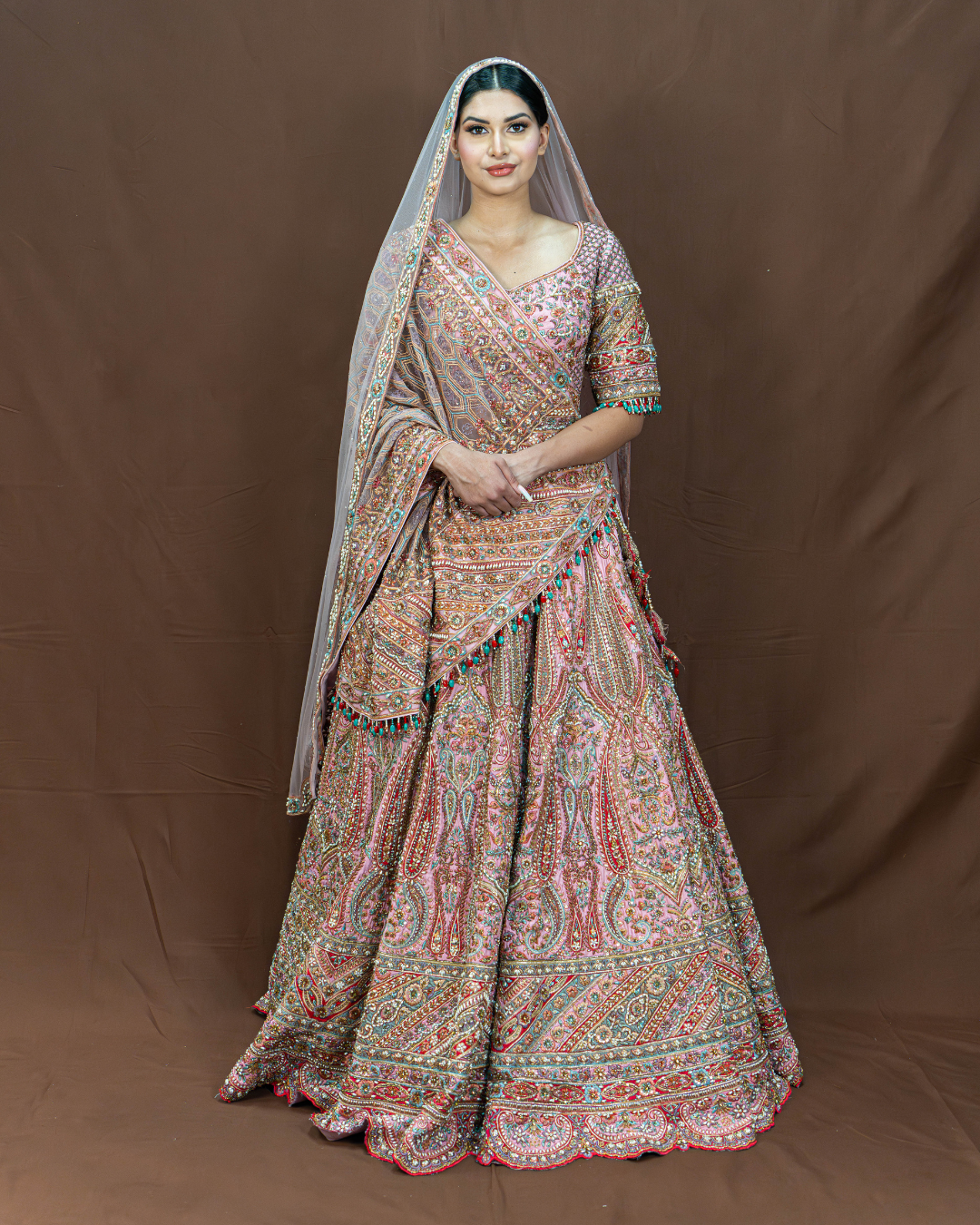Iris | Light Pink Bridal Lehenga