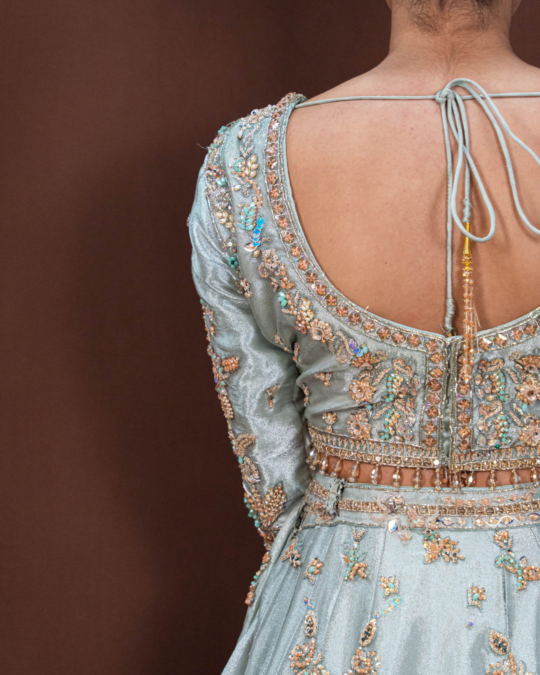 Jasmin | Pakistani Silk Tissue Lengha