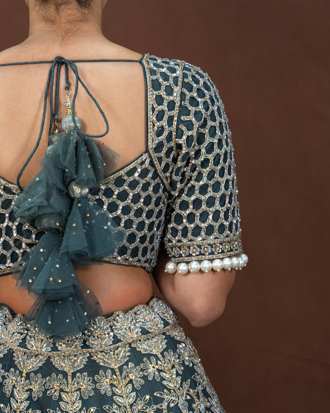 Alia | Charcoal Bridal Lengha