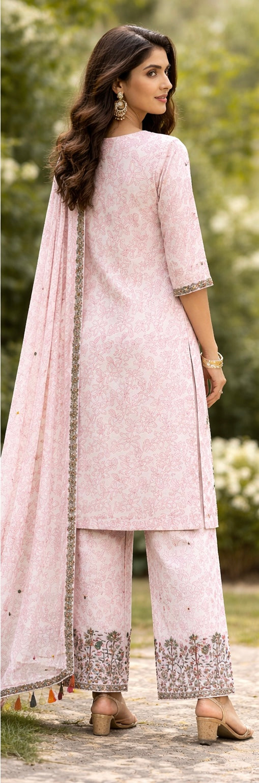 Cotton Suit with ankle pants