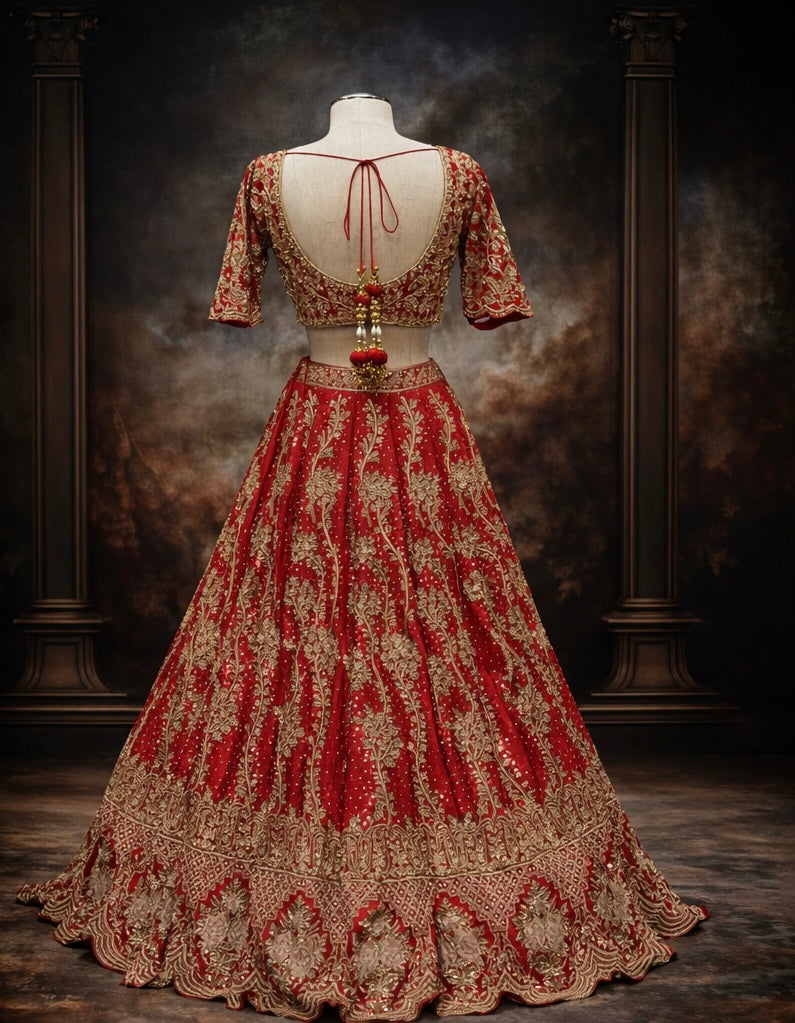 Aria | Red Bridal Lehenga