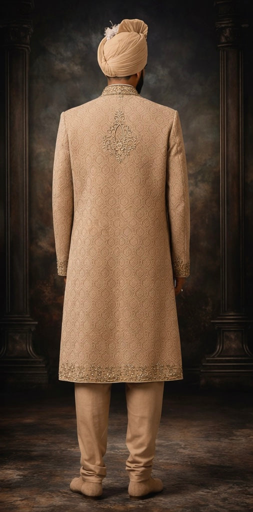 Champagne Embroidered Sherwani