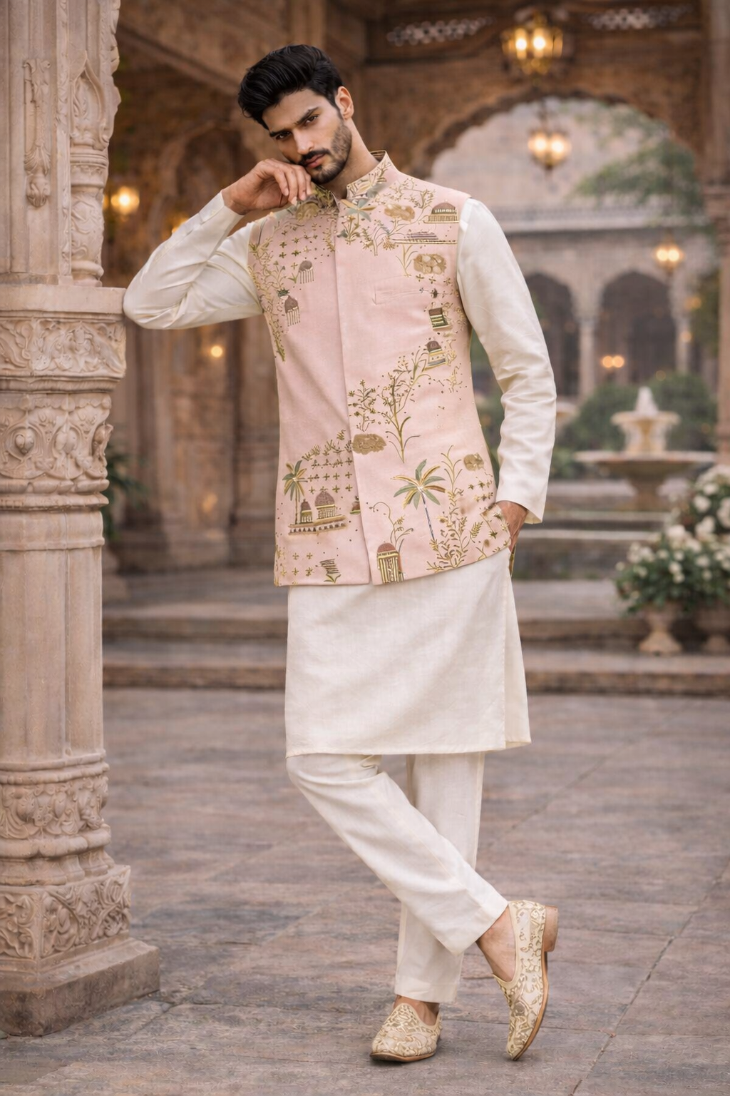 Heritage Printed Nehru Jacket Set
