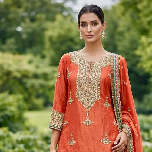 Embroidered Kurti & Salwar Set