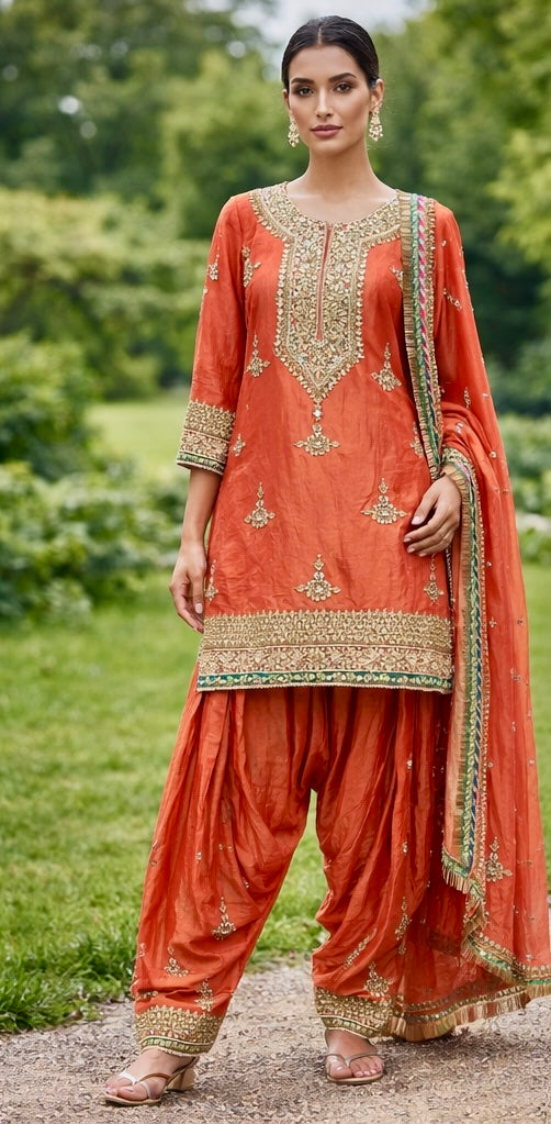 Embroidered Kurti & Salwar Set