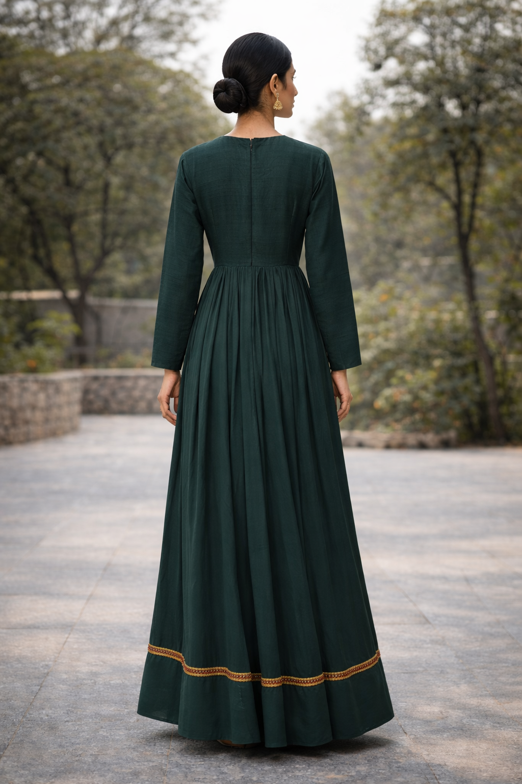 Deep Forest Georgette Anarkali