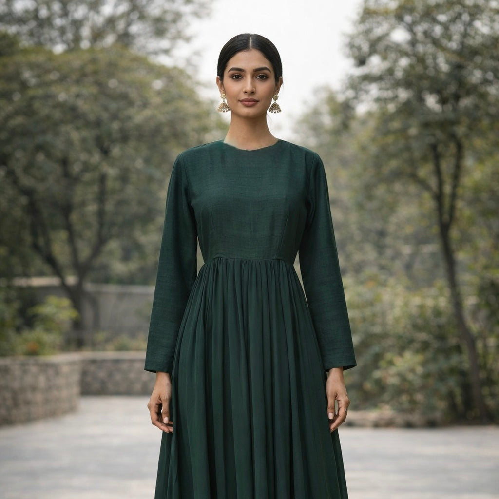 Deep Forest Georgette Anarkali