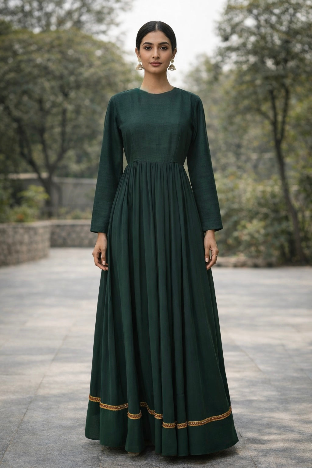 Deep Forest Georgette Anarkali