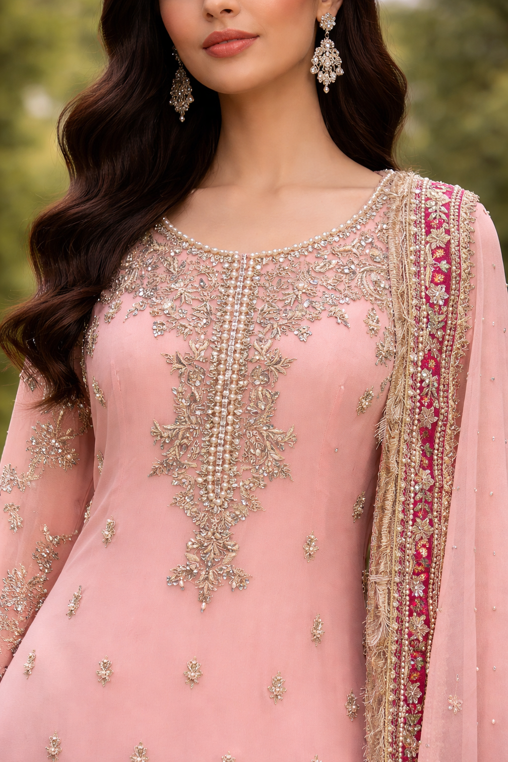 Soft Peach - Blush Pink Sharara Set