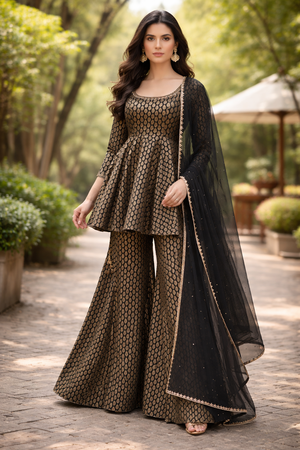 Brocade Silk Peplum Set