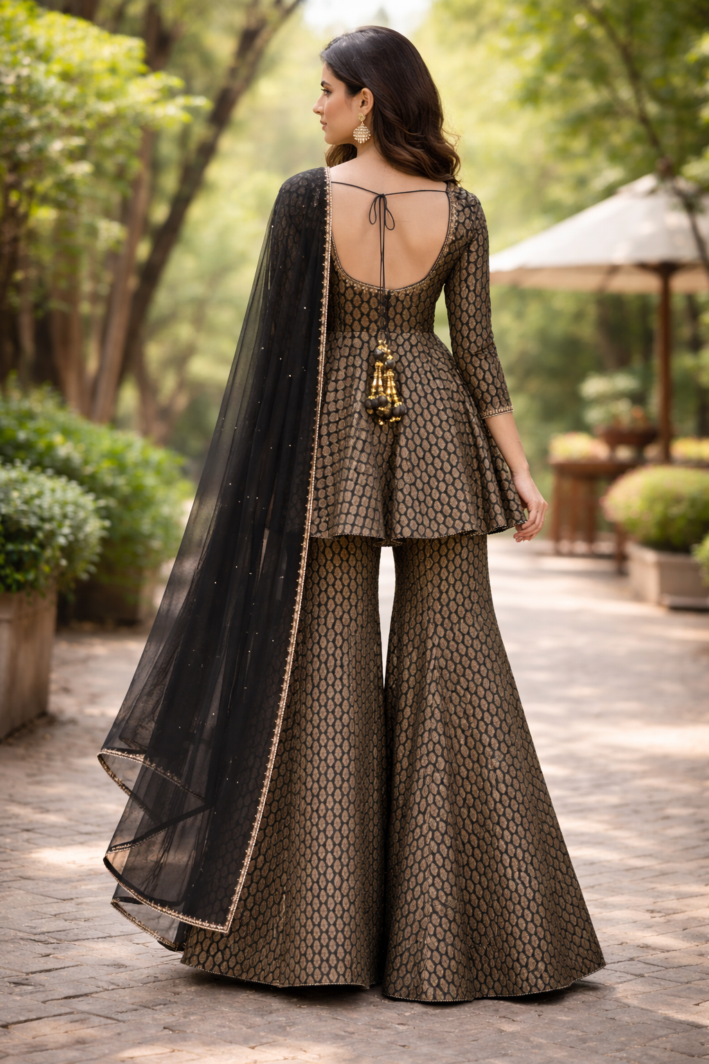 Brocade Silk Peplum Set