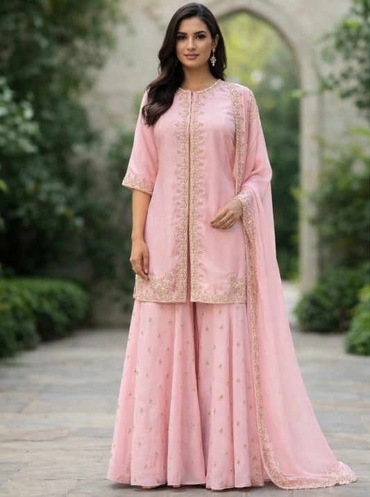 Blush Pink Sharara Set
