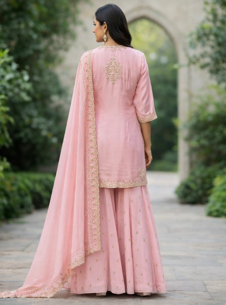 Blush Pink Sharara Set