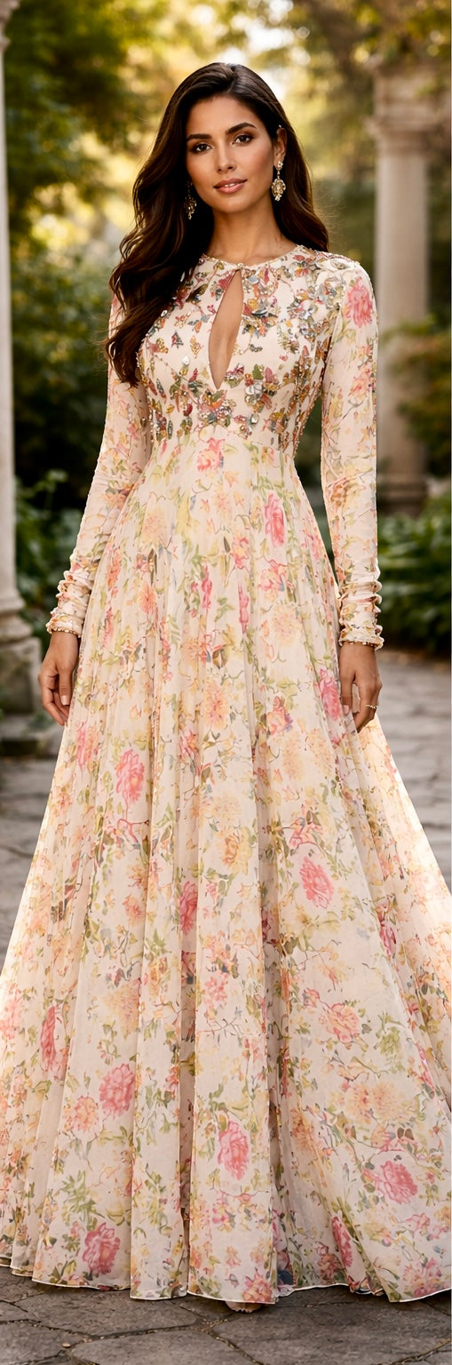 Ivory Bloom Anarkali
