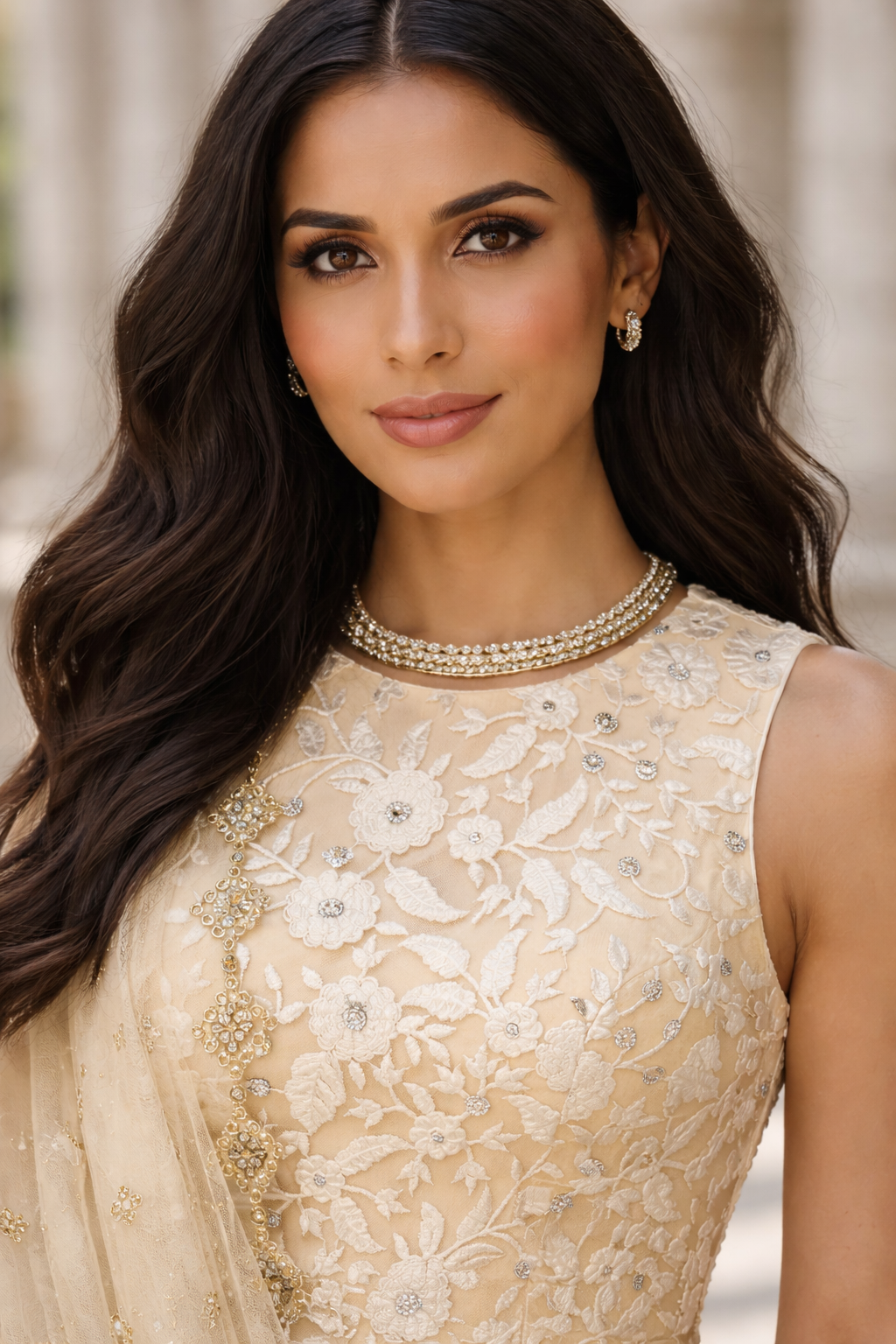 Champagne Gold Flared Anarkali