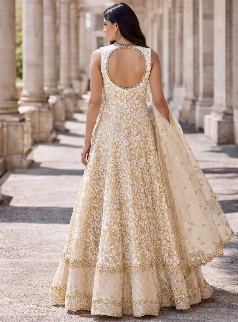 Champagne Gold Flared Anarkali