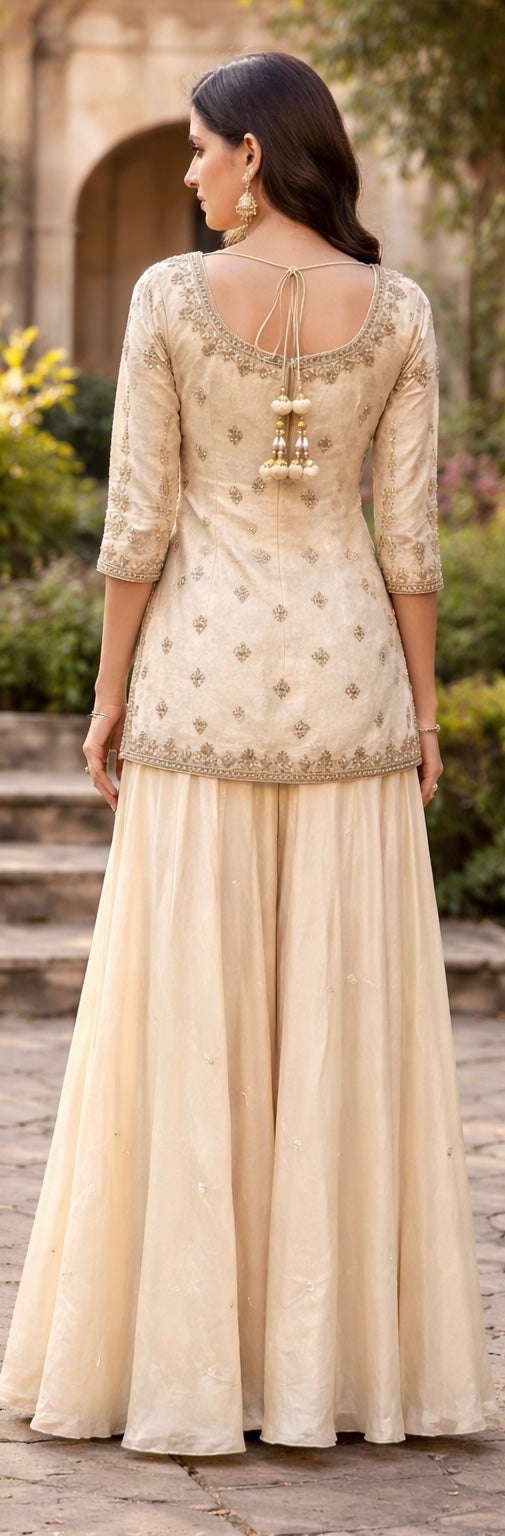 Cream Sharara Set
