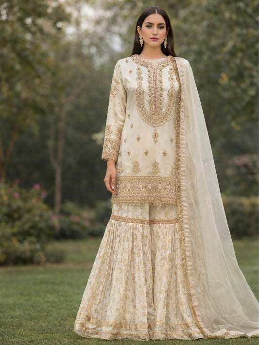 Ivory Heirloom Gharara Set