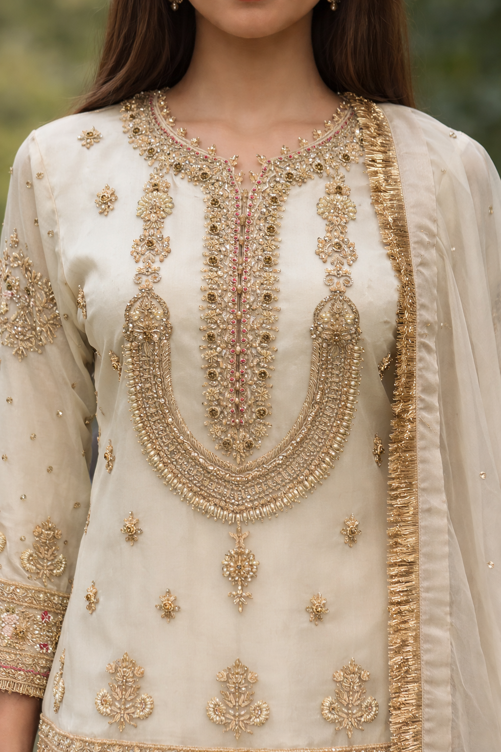 Ivory Heirloom Gharara Set