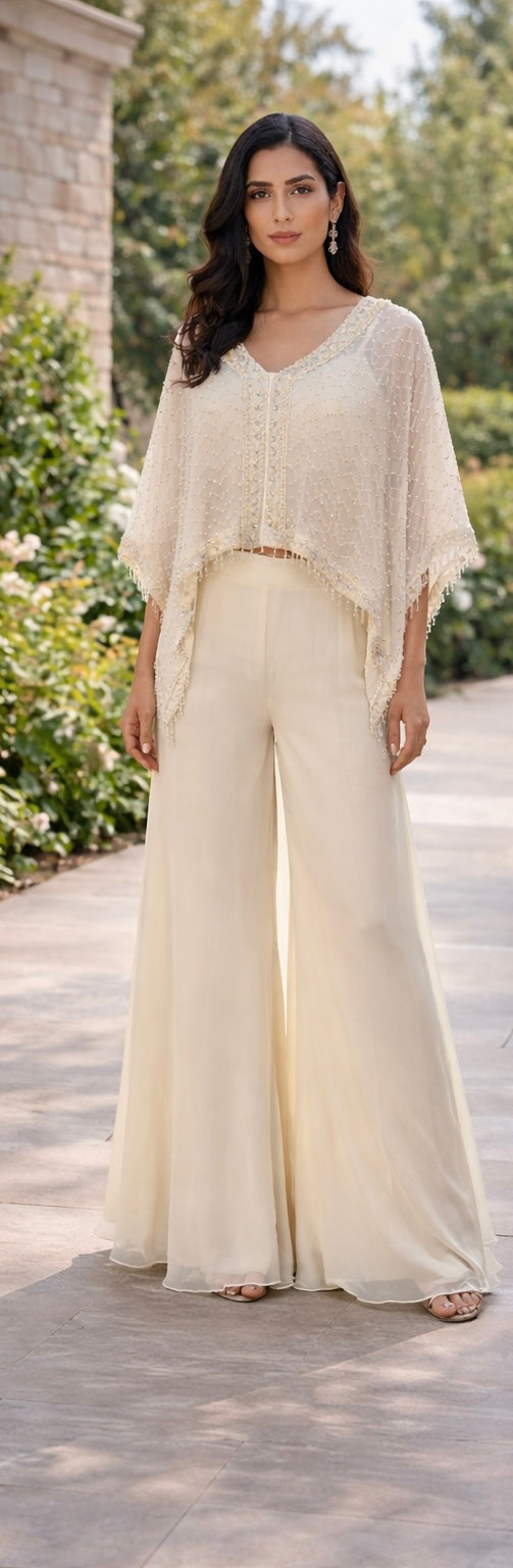 Strapped Crop Top With Full Length Sharara