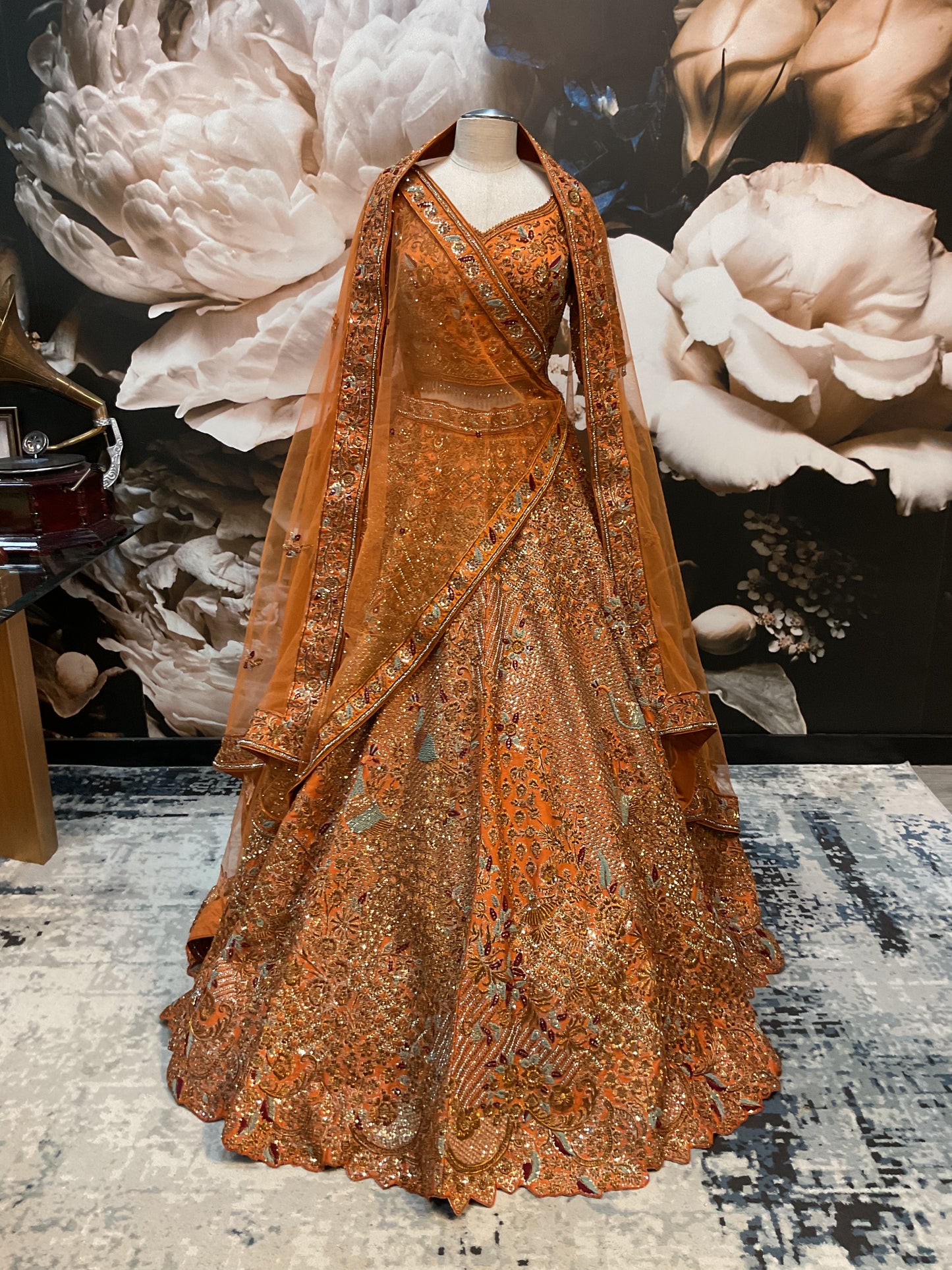 Dusky Orange Bridal Lehenga