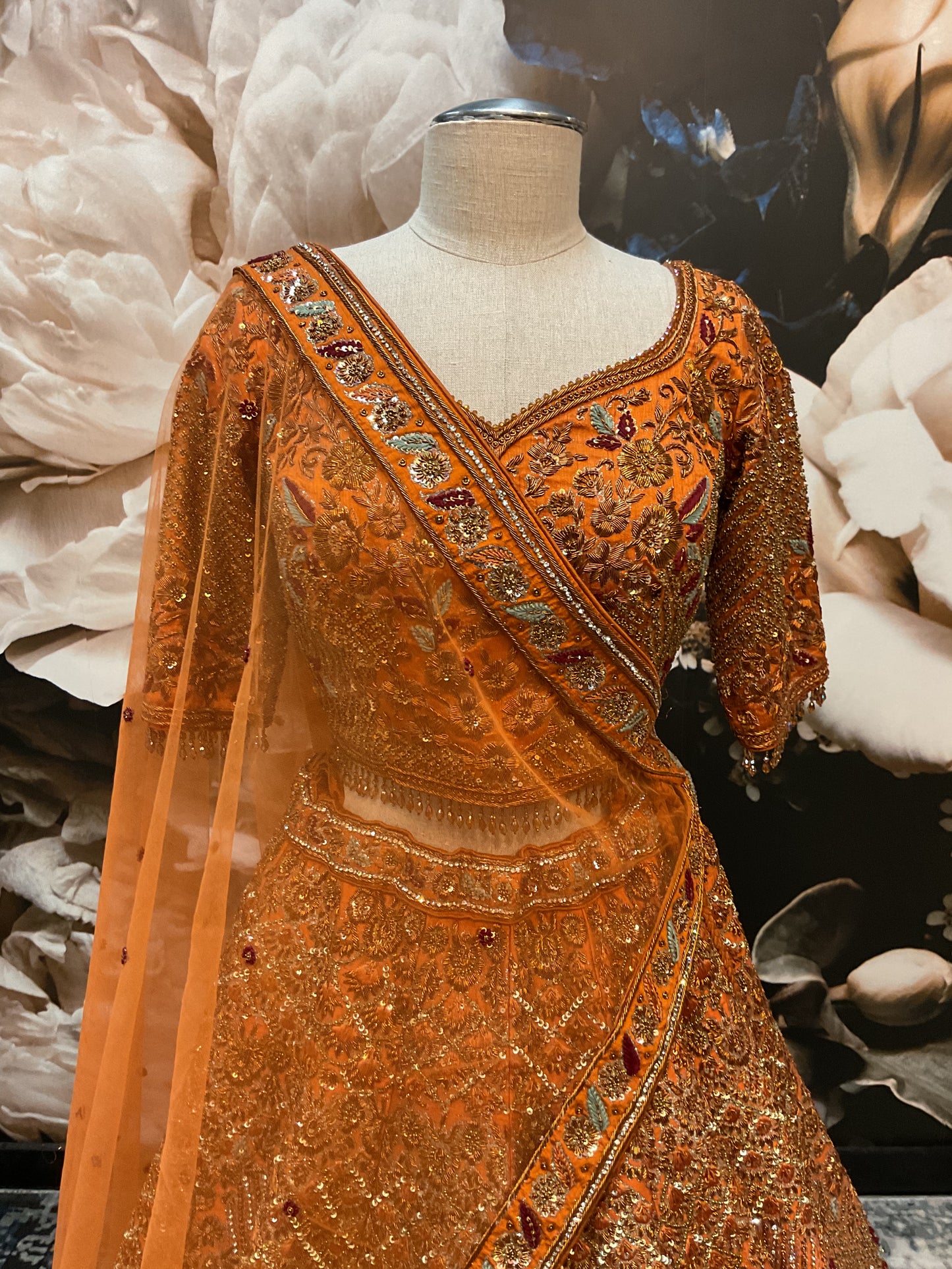 Dusky Orange Bridal Lehenga