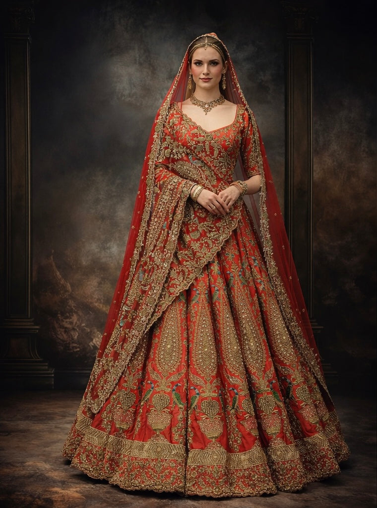 Royal Crimson Heirloom Lehenga