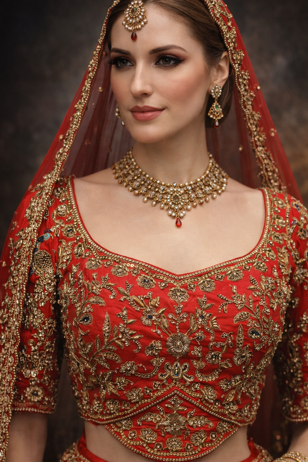 Royal Crimson Heirloom Lehenga