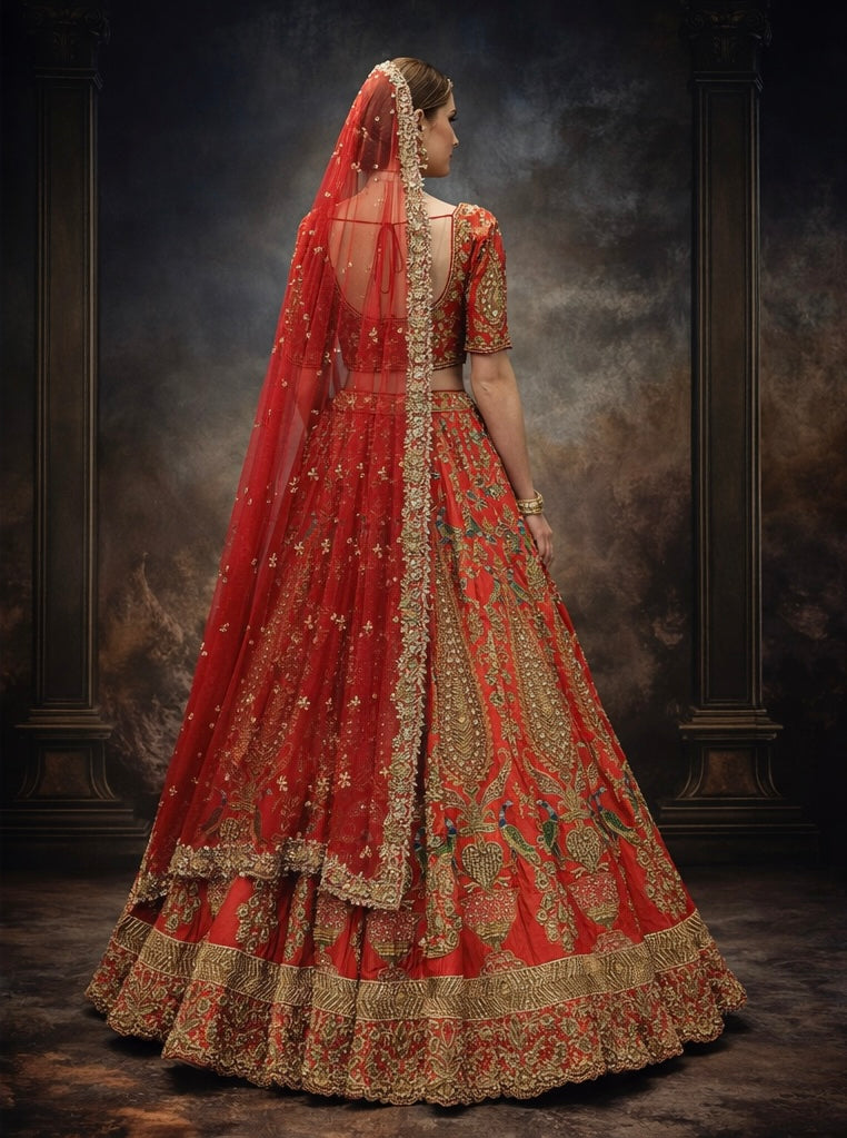 Royal Crimson Heirloom Lehenga
