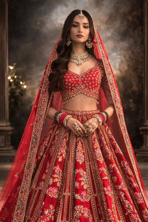 Crimson Heirloom Bridal Lehenga