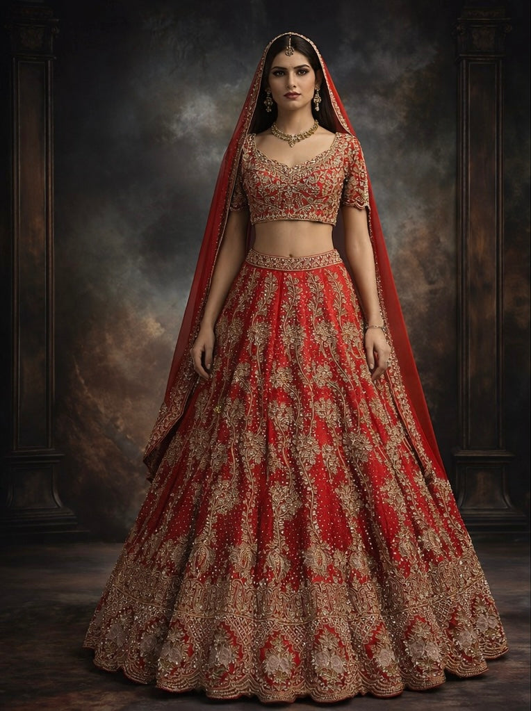 Aria | Red Bridal Lehenga