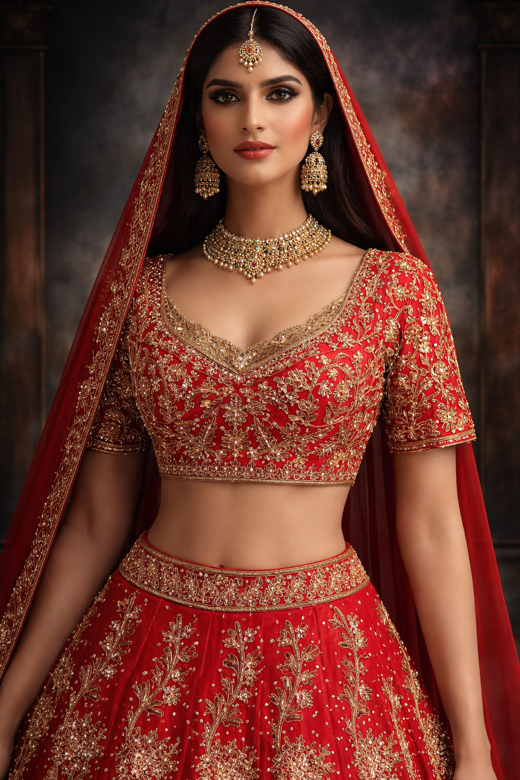 Aria | Red Bridal Lehenga