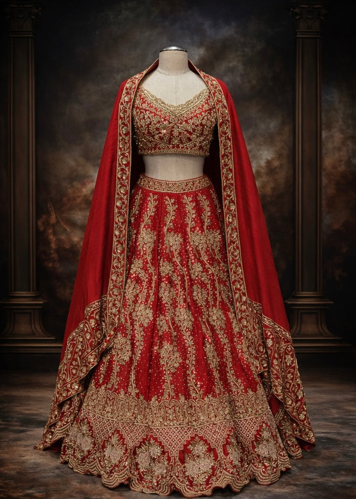 Aria | Red Bridal Lehenga