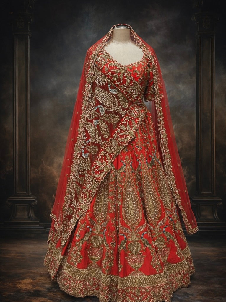 Royal Crimson Heirloom Lehenga