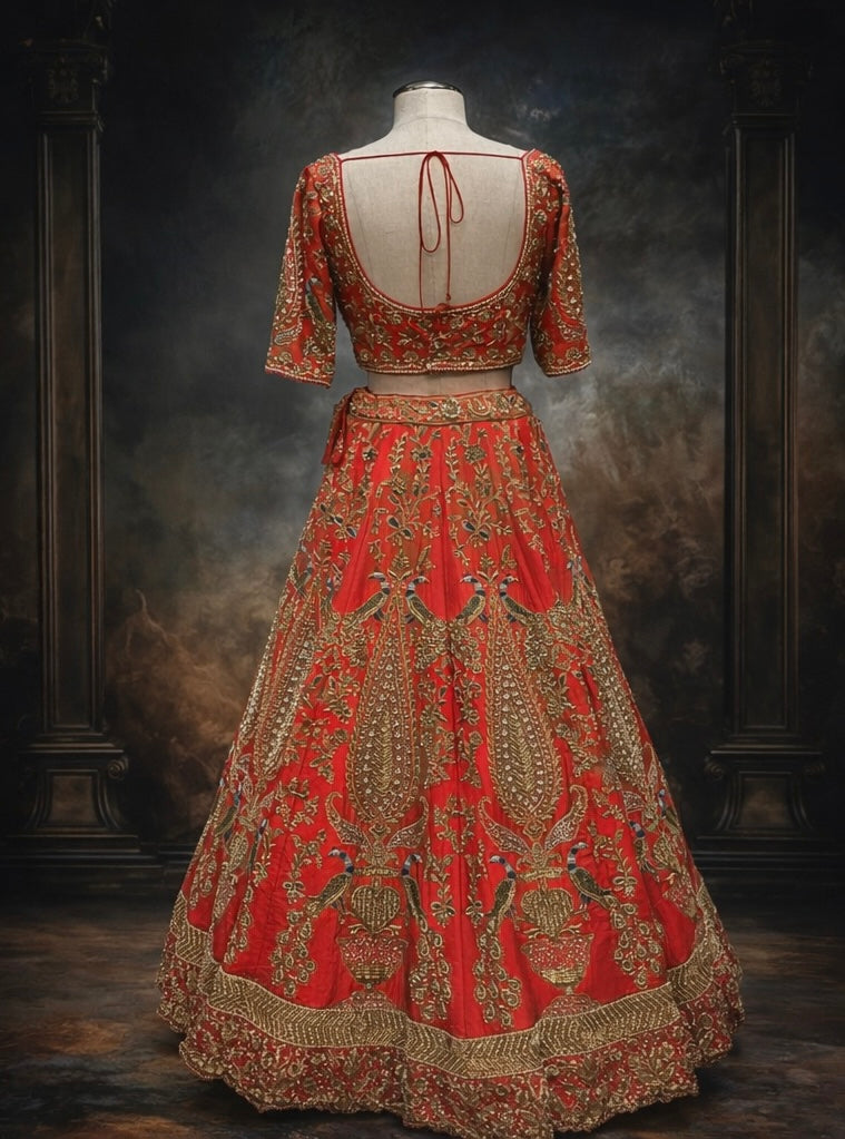 Royal Crimson Heirloom Lehenga