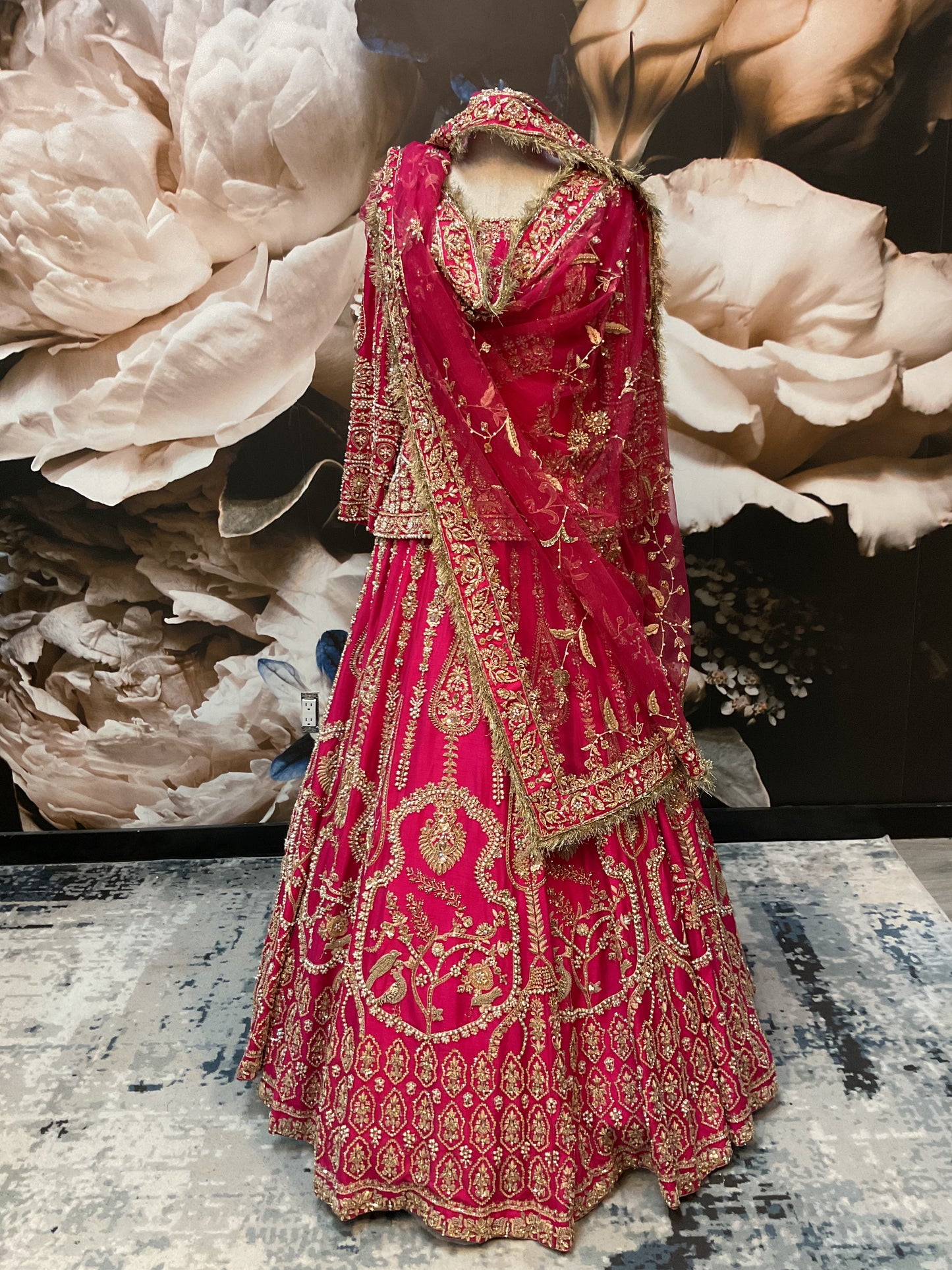 Jhoom | Fuschia Pakistani Lengha