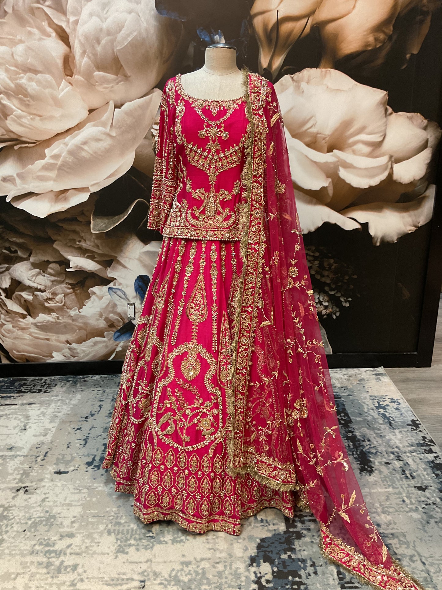 Jhoom | Fuschia Pakistani Lengha