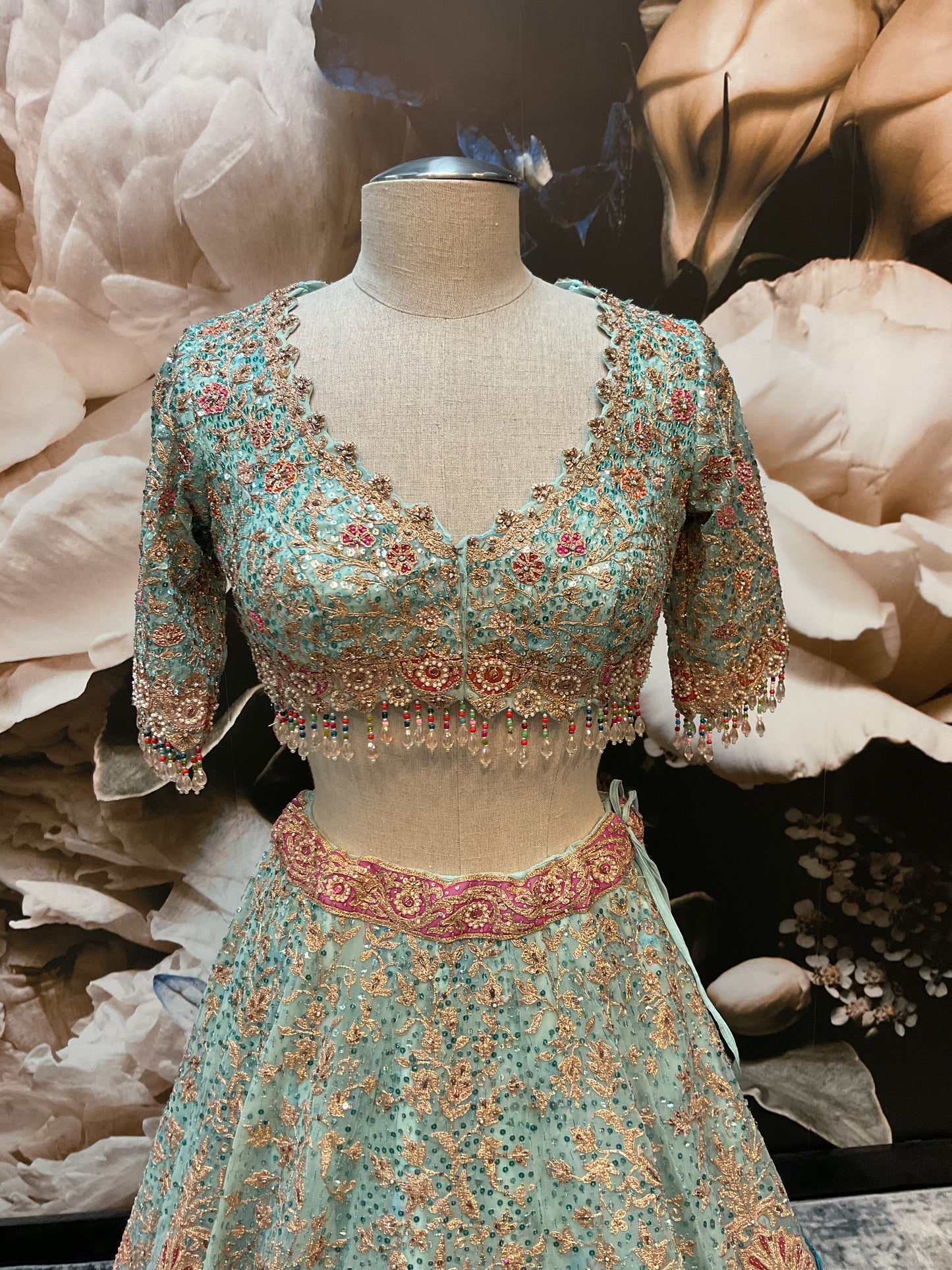 Aqua Heirloom Bridal Lehenga