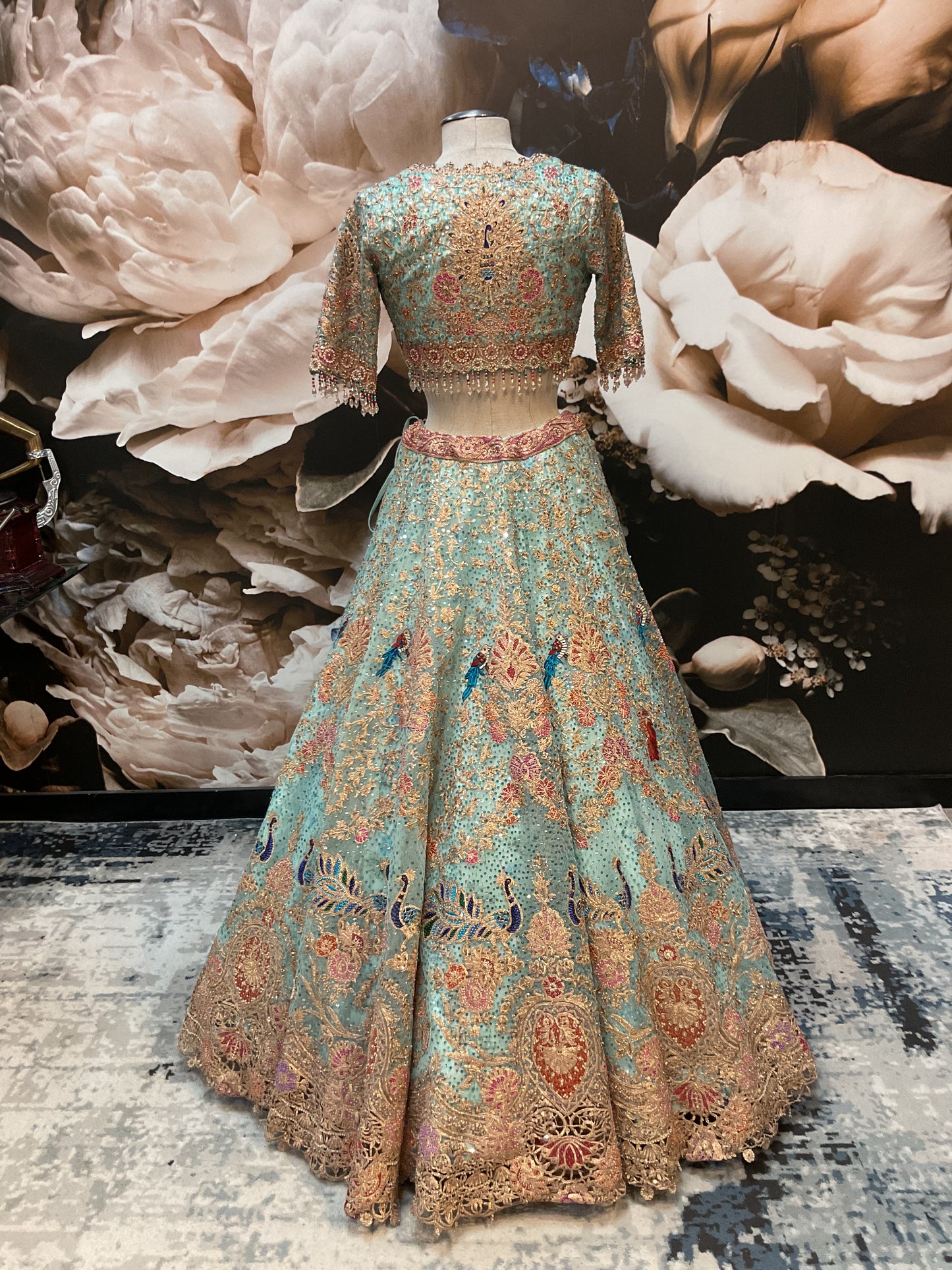 Aqua Heirloom Bridal Lehenga