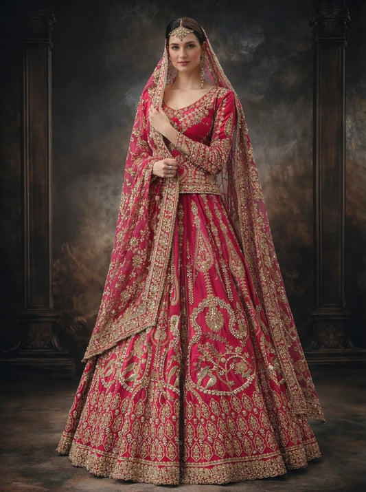 Jhoom | Fuschia Pakistani Lengha
