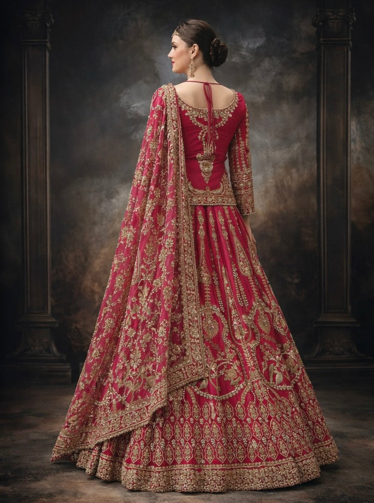Jhoom | Fuschia Pakistani Lengha