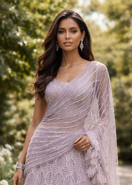 Lavender Reception Lehenga