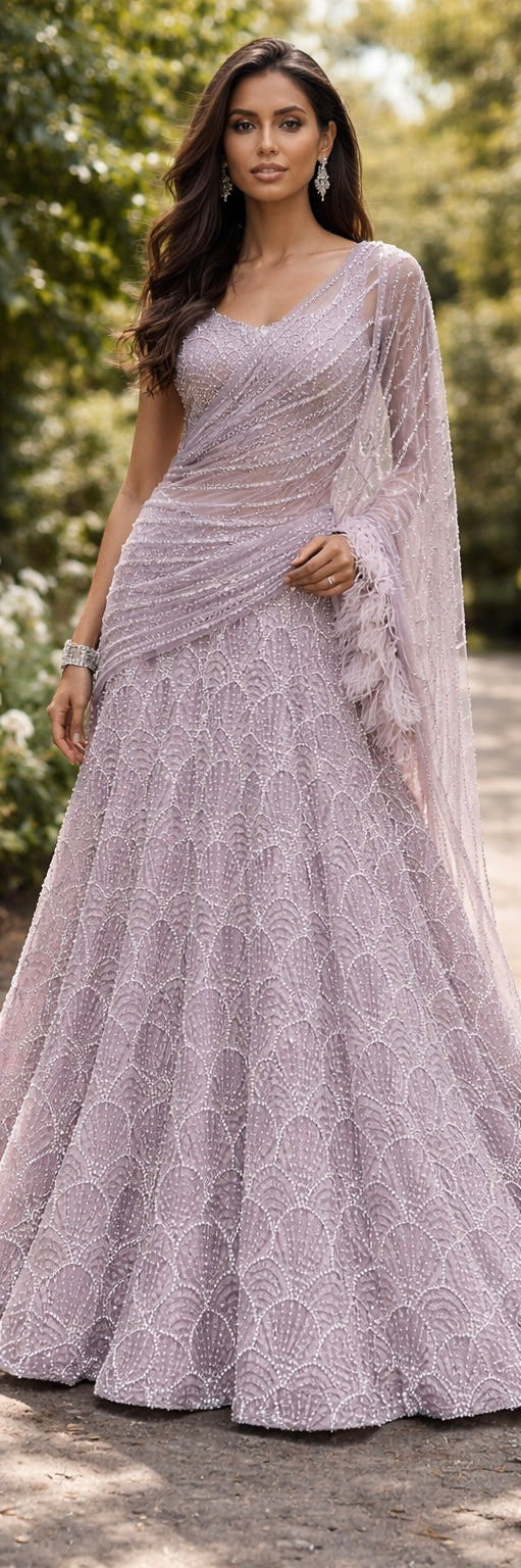 Lavender Reception Lehenga