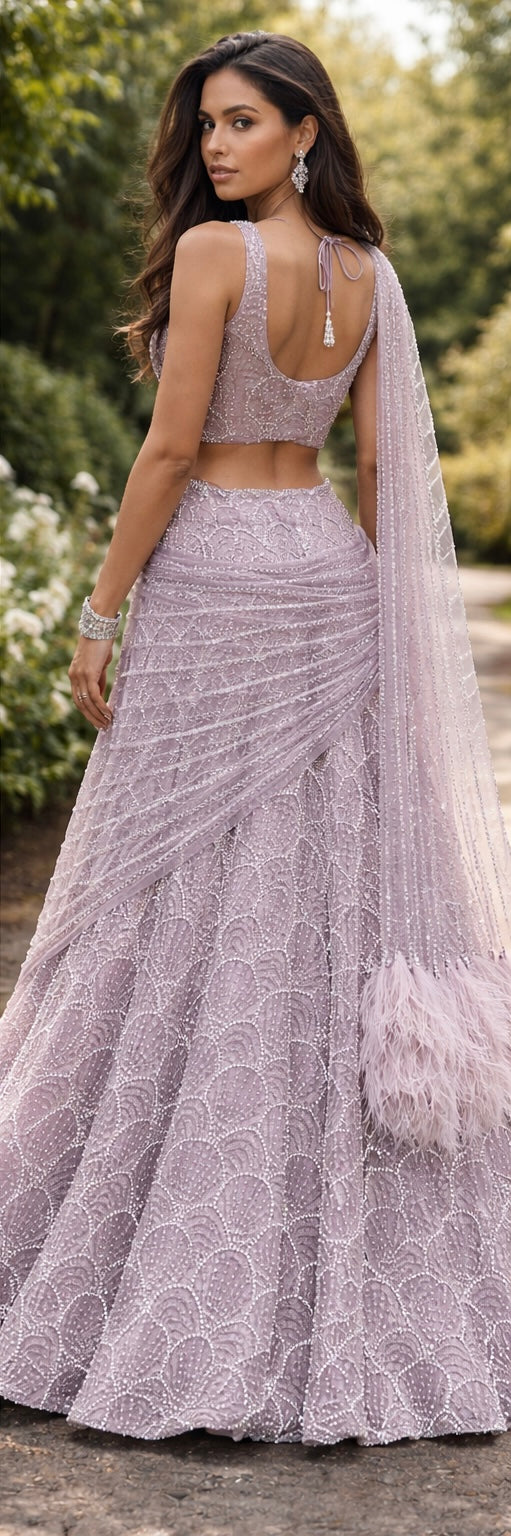 Lavender Reception Lehenga