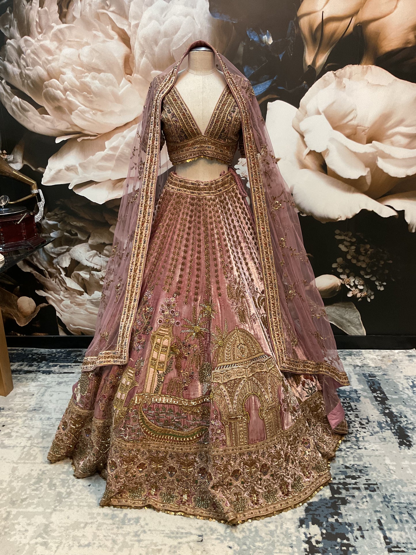 Payal | Lilac Velvet Bridal Lengha