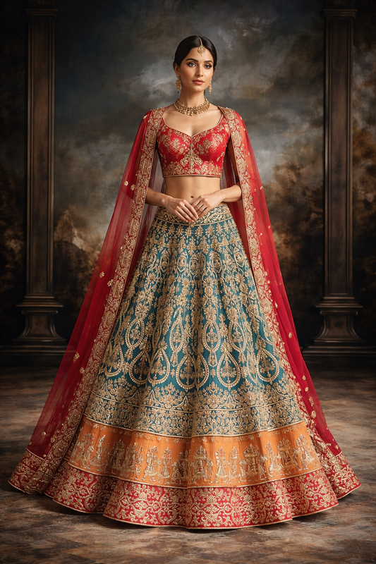 Multicolor Bridal Lehenga